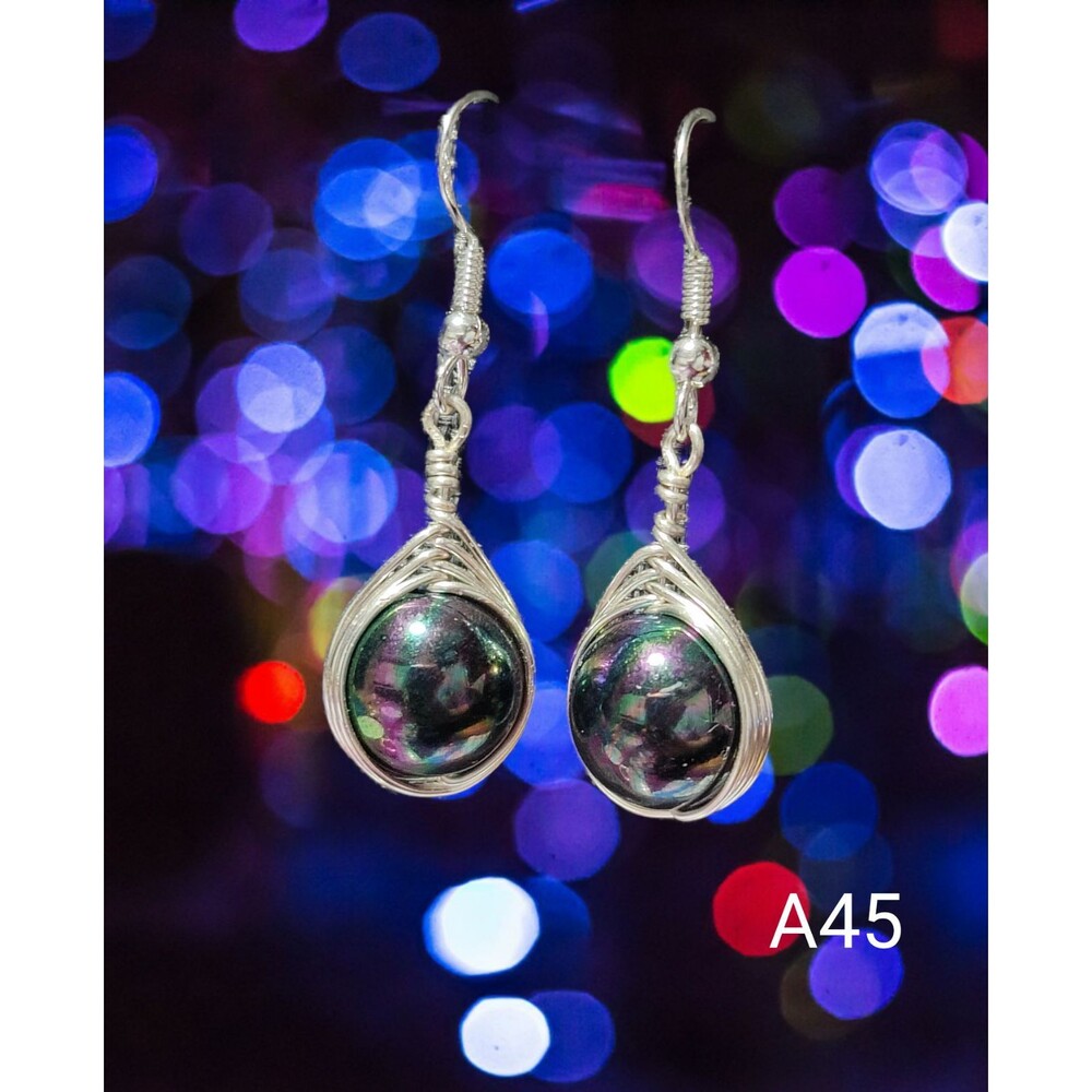 Multicolor Shimmer Sphere Earrings